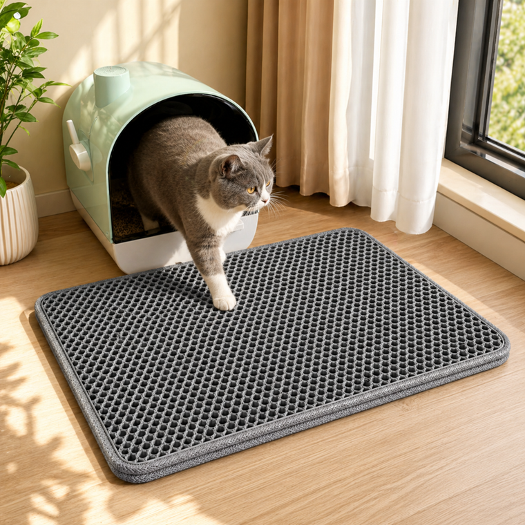 CleanMat™ – Tapis de litière anti-grains