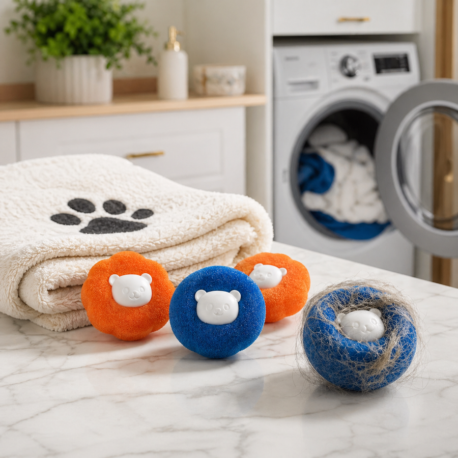 Boules LavagePattes™ – Attrape-poils pour lessive
